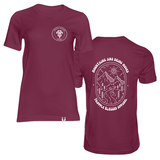 Moving mountains tee (maroon)