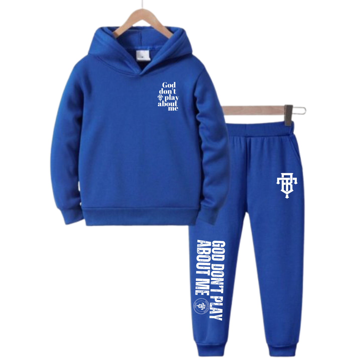 God don’t play about me kids set (royal)