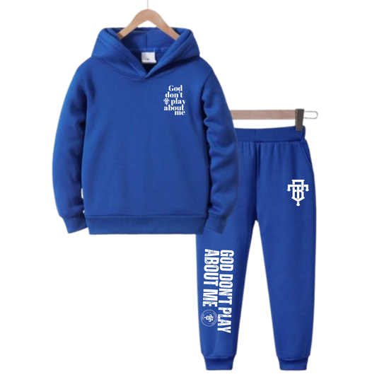 God don’t play about me kids set (royal)