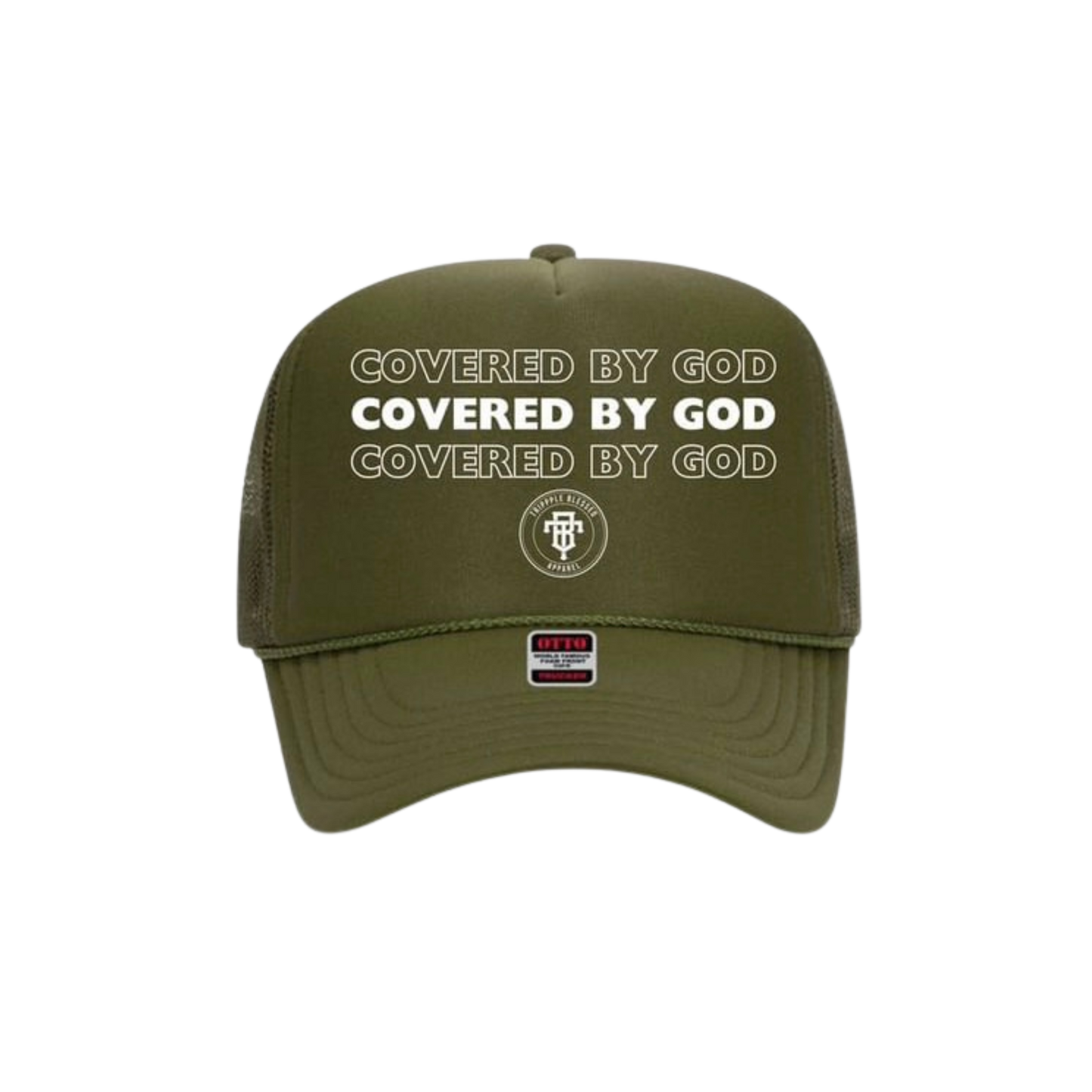 Covered by God trucker (olive)