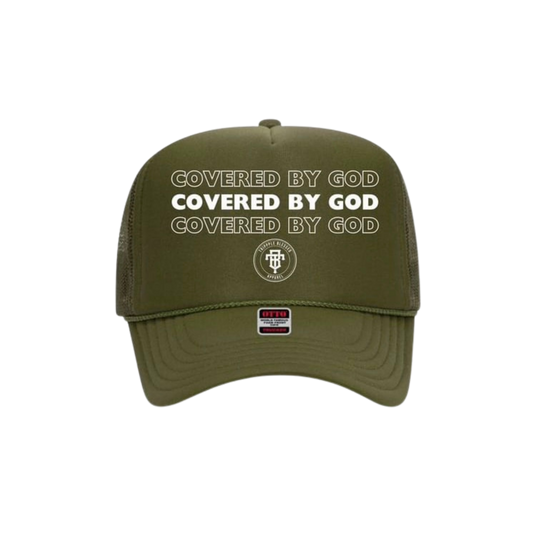 Covered by God trucker (olive)