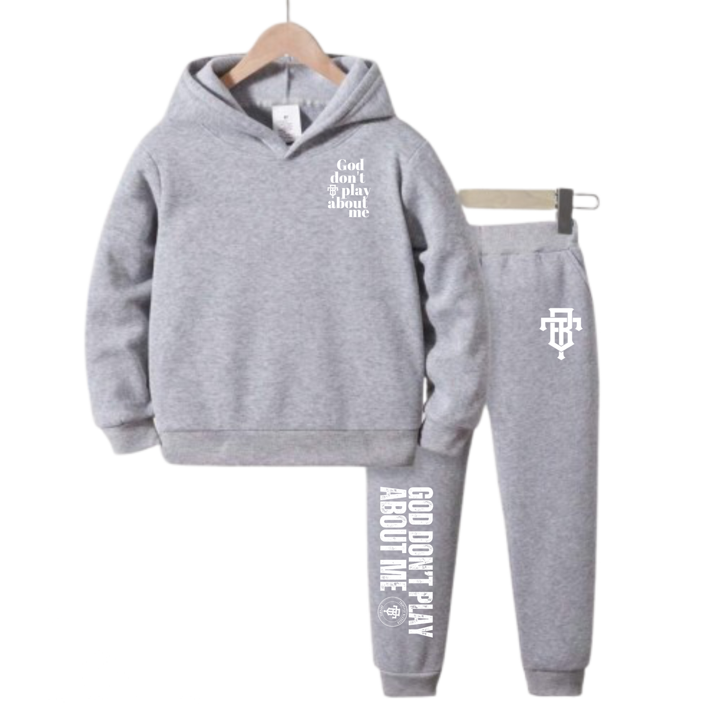 God don’t play about me kids set (gray)