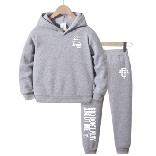 God don’t play about me kids set (gray)