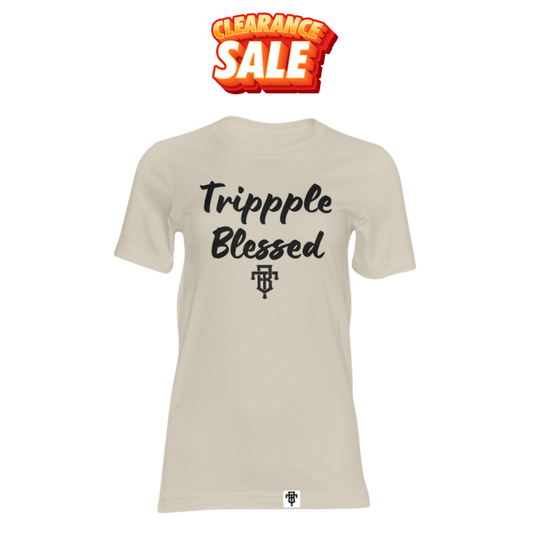 Trippple Blessed Script tee (sand)