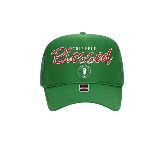Trippple Blessed Christmas Trucker (Green)